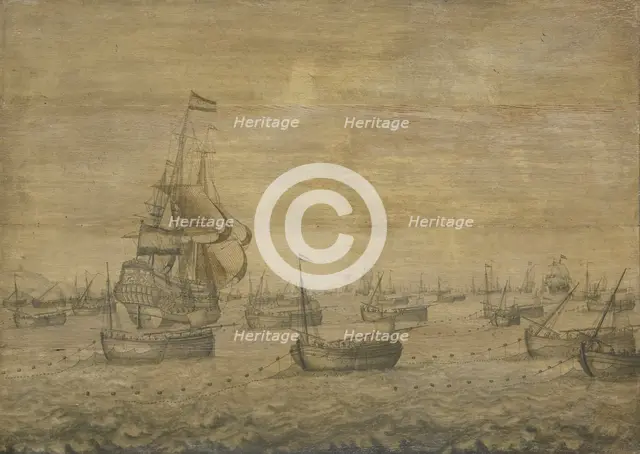 The Dutch Herring Fleet, 1670-1700. Creator: Pieter Vogelaer.