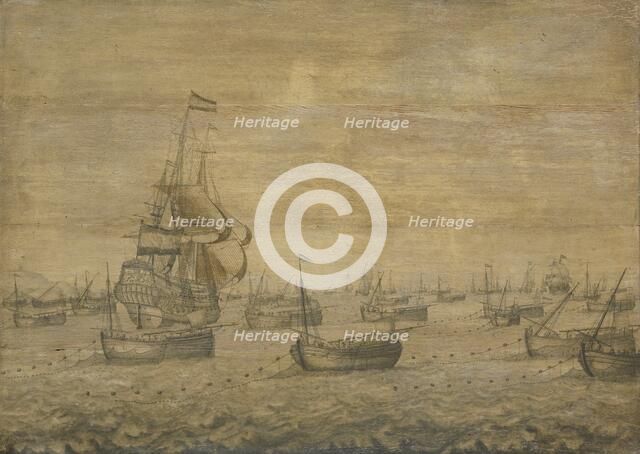 The Dutch Herring Fleet, 1670-1700. Creator: Pieter Vogelaer.