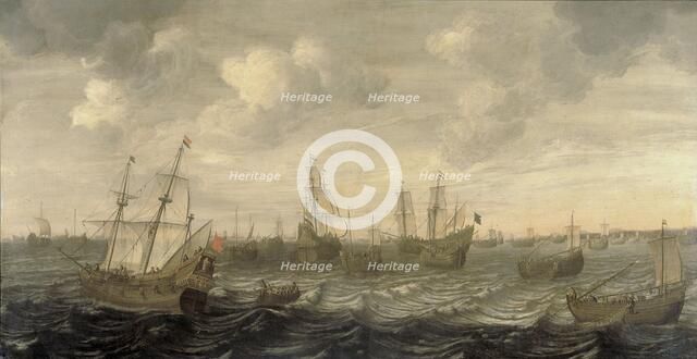 The Dutch Herring Fleet under Sail, 1660-1701. Creator: Cornelis Beelt.