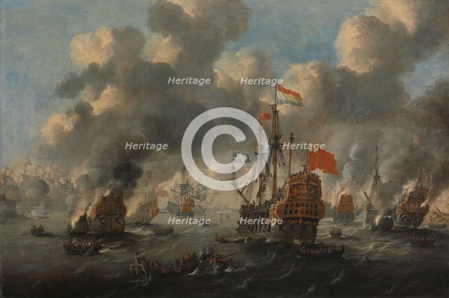 The Dutch Raid on the Medway, 1667, c.1670. Creator: Anon.