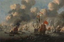 The Dutch Raid on the Medway, 1667, c.1670. Creator: Anon