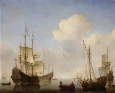 The Dutch Squadron at the West African Coast 1660s. Artist: Willem van de Velde the Younger