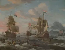 The Dutch Whaling Fleet, 1690/1700. Creator: Abraham Storck