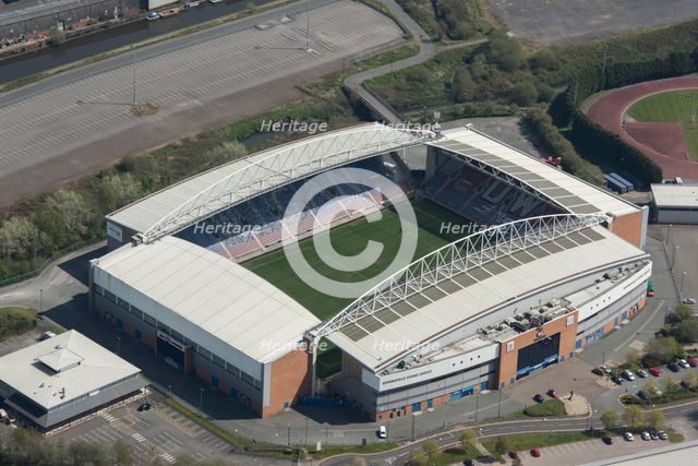 The DW Stadium, home of Wigan Athletic FC and Wigan Warriors Rugby League, Wigan, 2021 Creator: Damian Grady.