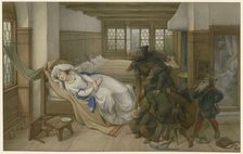 The dwarfs find Snow White asleep, 1874. Creator: Steinle, Edward von (1810-1886)