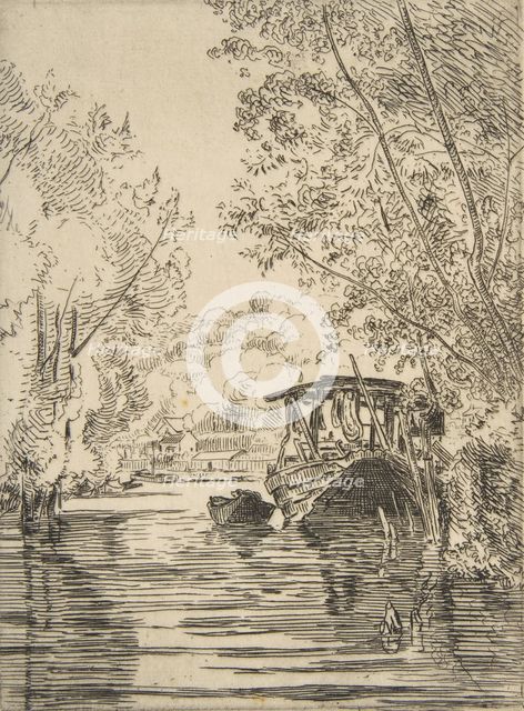 The Dyer's Boat (Bas-Meudon), ca. 1868. Creator: Felix Bracquemond.