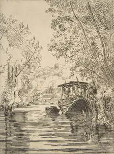 The Dyer's Boat (Bas-Meudon), ca. 1868. Creator: Felix Bracquemond