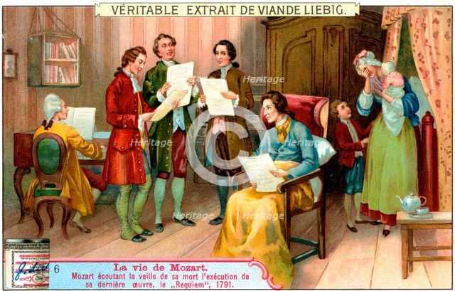 The dying Mozart listening to the performance of his Requiem, 1791, (c1900). Artist: Unknown