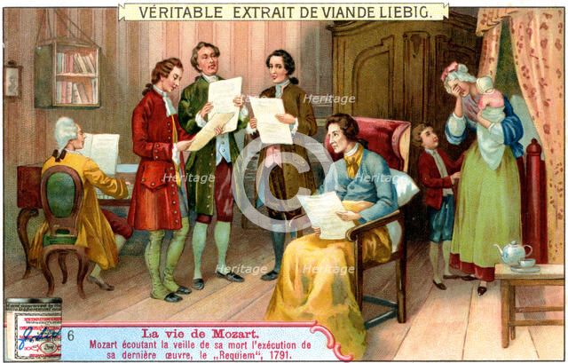 The dying Mozart listening to the performance of his Requiem, 1791, (c1900). Artist: Unknown