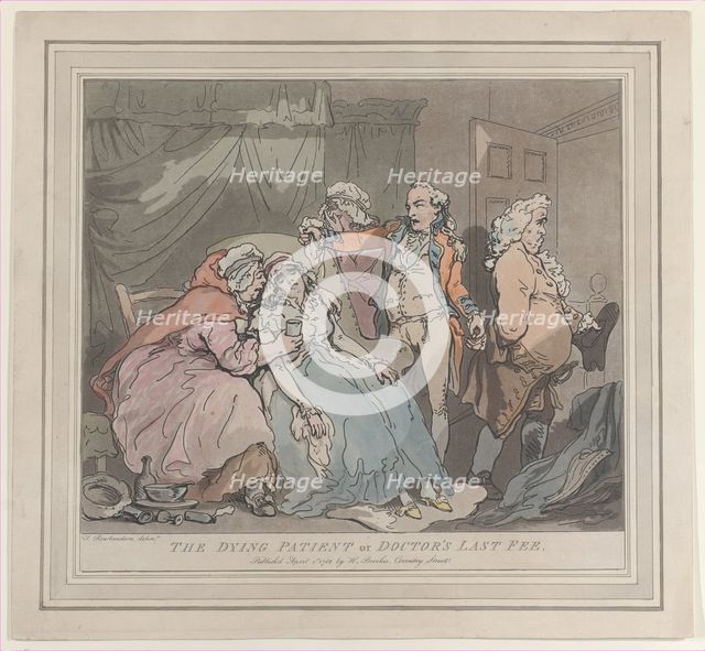 The Dying Patient, or Doctor's Last Fee, April 1, 1786., April 1, 1786. Creator: Unknown.