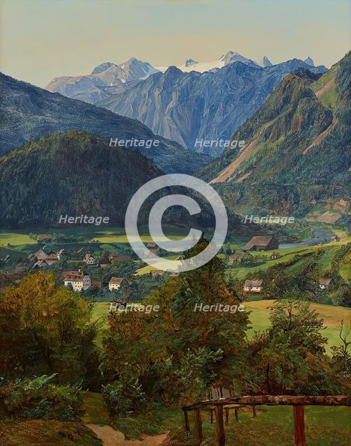 The Dachstein from Sophien-Doppelblick near Ischl, 1835. Creator: Ferdinand Georg Waldmuller.