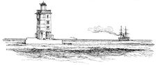 The Daedalus Lighthouse in the Red Sea, the scene of the wreck of the Dacca, 1890. Creator: Carl Hentschel