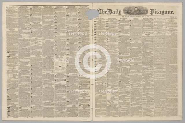 The Daily Picayune, July 10, 1856. Creator: Unknown.