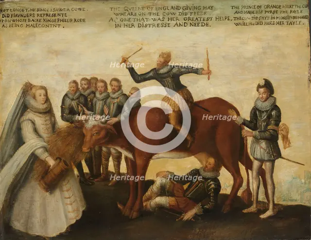 The Dairy Cow: The Dutch Provinces, Revolting against the Spanish King Philip II, Are Led by Prince  Creator: Anon.