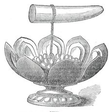 The Dalada, or tooth relic of Buddha, and golden lotus flower in the Maligawa Temple, Kandy..., 1876 Creator: Unknown