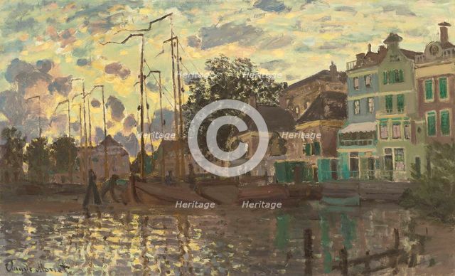 The Dam at Zaandam, Evening, 1871. Creator: Monet, Claude (1840-1926).