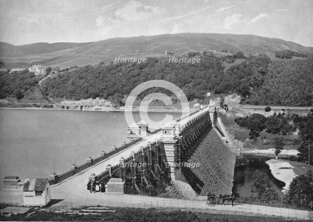 'The Dam, Lake Vyrnwy', c1896. Artist: Valentine & Sons.