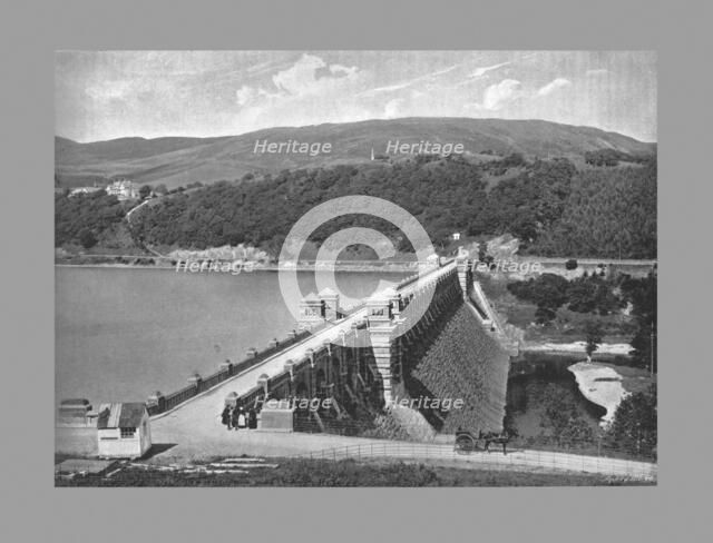 The Dam, Lake Vyrnmy, c1900. Artist: Valentine & Sons.