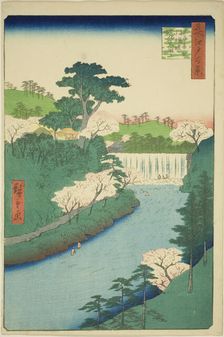 The Dam on the Otonashi River at Oji, Commonly Called "The Great Waterfall" (Oji Otonashig..., 1857. Creator: Ando Hiroshige