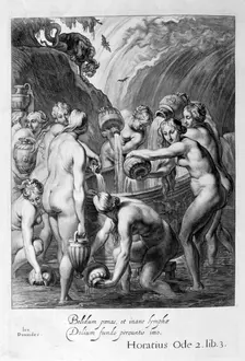 The Danaides condemned to fill bored vessels with water, 1655. Creator: Unknown