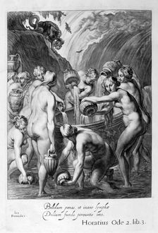 The Danaides condemned to fill bored vessels with water, 1655. Creator: Unknown