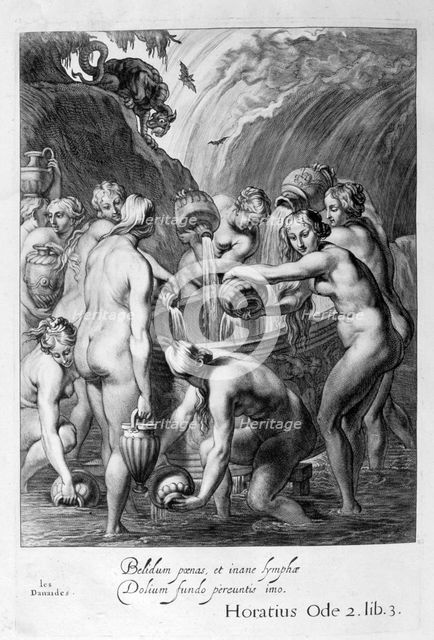 The Danaides condemned to fill bored vessels with water, 1655. Creator: Unknown.