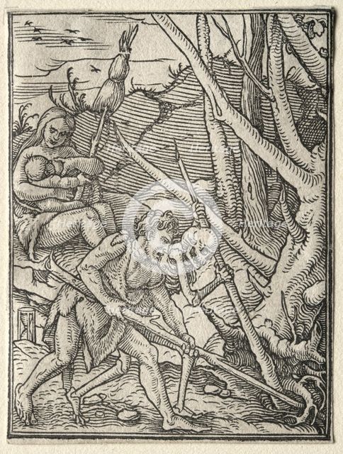 The Dance of Death: Adam Tilling the Earth. Creator: Hans Holbein (German, 1497/98-1543).