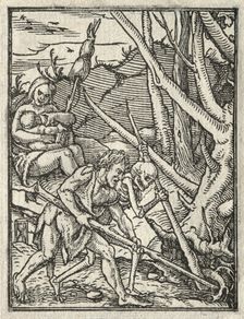 The Dance of Death: Expulsion from Paradise; Adam Cultivating the Ground. Creator: Hans Holbein (German, 1497/98-1543)
