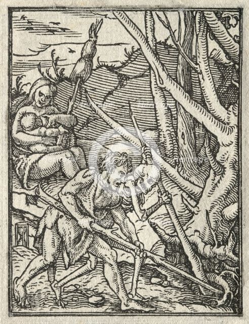 The Dance of Death: Expulsion from Paradise; Adam Cultivating the Ground. Creator: Hans Holbein (German, 1497/98-1543).