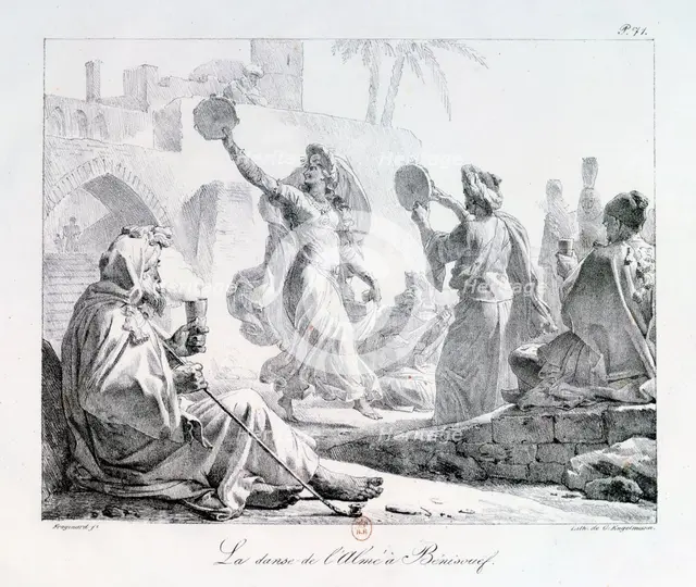 'The Dance of the Alme, Beni Souef', Egypt, 1819. Artist: G Engelmann