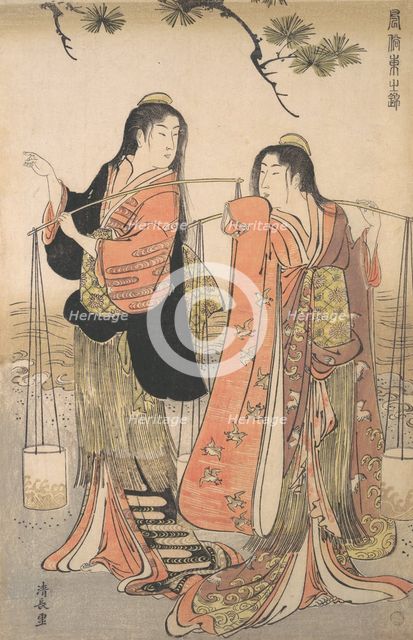 The Dance of the Beach Maidens from the series Brocade of the East, ca. 1770. Creator: Torii Kiyonaga.