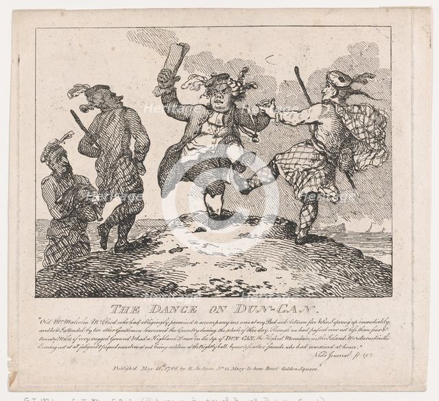 The Dance on Dun-Can (Picturesque Beauties of Boswell, Part the Second), May 15, 1786., May 15, 1786 Creator: Thomas Rowlandson.
