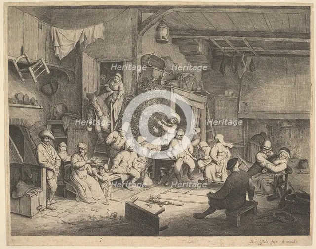 The Dance at the Inn, 1652. Creator: Adriaen van Ostade.