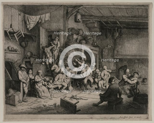The Dance in the Inn, 1652. Creator: Adriaen van Ostade (Dutch, 1610-1684).