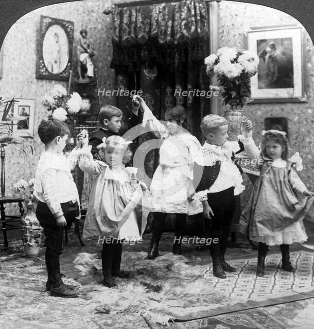 'The Dancing Lesson'.Artist: American Stereoscopic Company