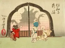 The Dancing Pot at the Temple Ninnaji, 1882. Creator: Tsukioka Yoshitoshi
