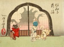 The Dancing Pot at the Temple Ninnaji, 1882. Creator: Tsukioka Yoshitoshi
