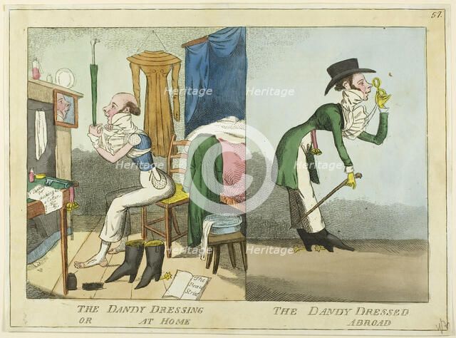 The Dandy Dressing; The Dandy Dressed, 1815/25. Creator: JL Marks.