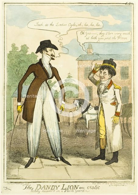 The Dandy Lion an Exotic lately Discovered in a Stable Yard, published December 8, 1818. Creator: Isaac Robert Cruikshank.