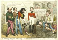 The Dandy Tailor, Planing a New Hungry Dress, published May 15, 1819. Creator: Isaac Robert Cruikshank