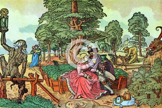 The dangers of lust and illicit love, 16th century. Artist: Peter Flotner