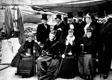 The Danish Royal Family visiting Mr. and Mrs. Gladstone on the "Tantallon Castle", Copenhagen, 1895. Creator: George Meisenbach