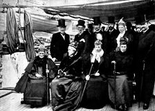 The Danish Royal Family visiting Mr. and Mrs. Gladstone on the "Tantallon Castle", Copenhagen, 1895. Creator: George Meisenbach