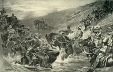The Dash for Kimberley - The 10th Hussars Crossing Klip Drift 1900. Creator: John Charlton