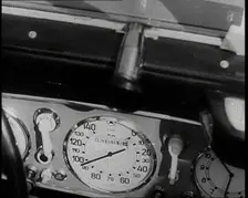 The Dashboard of a Car Showing the Speed of the Vehicle As Ninety-Eight Kilometres an Hour, 1937. Creator: British Pathe Ltd