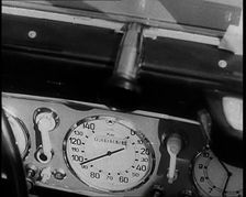 The Dashboard of a Car Showing the Speed of the Vehicle As Ninety-Eight Kilometres an Hour, 1937. Creator: British Pathe Ltd