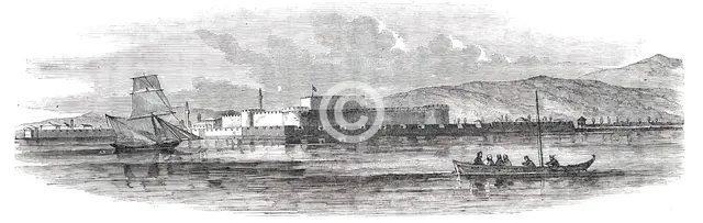The Dardanelles - Fort of Chanah-Kalesi, from the Middle of the Channel, 1850. Creator: Unknown.