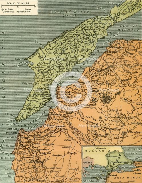 'The Dardanelles with its Forts', 1919. Creator: London Geographical Institute.