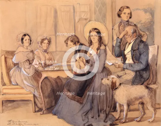The Dardel family in Saint-Blaise, Switzerland, July 1843. Creator: Fritz von Dardel.