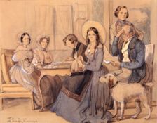 The Dardel family in Saint-Blaise, Switzerland, July 1843. Creator: Fritz von Dardel